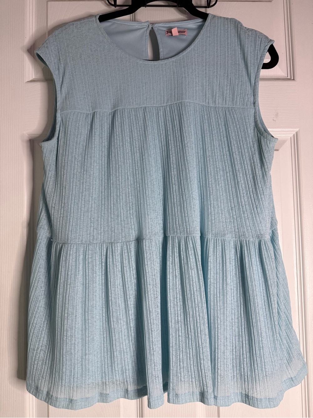 Juicy Couture Sleeveless Tank Top Blouse Women's Large Blue Pleated